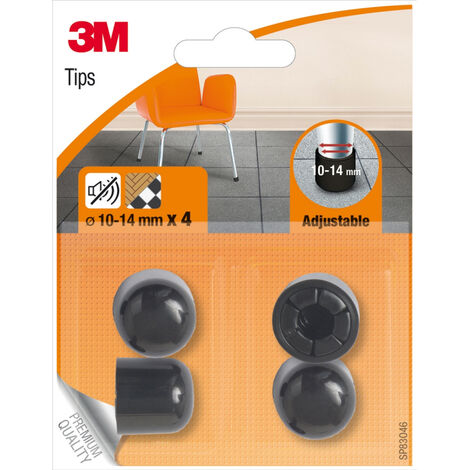 3M - 4 PIEDINI ADATTABILI NERI D10-14mm