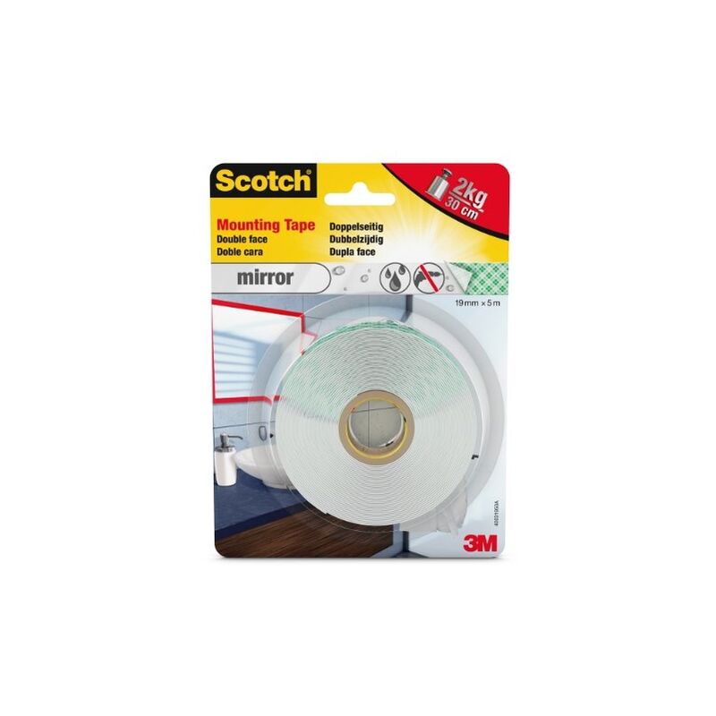 

Scotch-Brite 70006902806 Cinta De Montaje De Espejos De 5 M X 19 Mm, Blanco, 19Mm X 5M