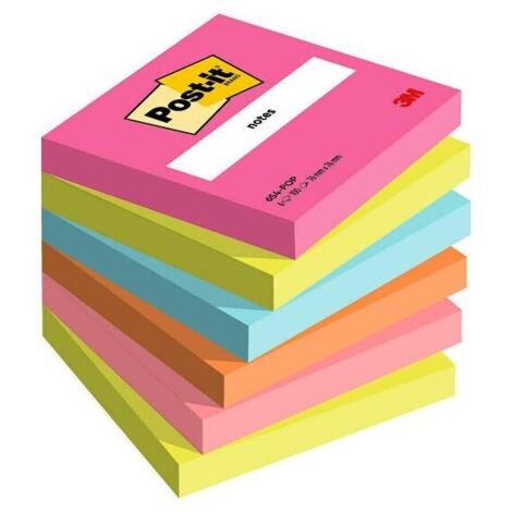 3M 654-6-POP pouch autoadesiva Quadrato Multicolore 100 fogli Autoadesivo