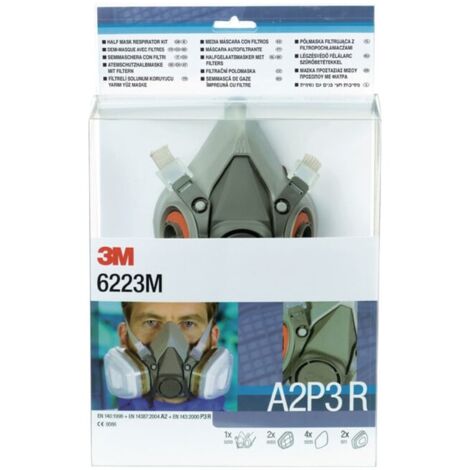 3M 7000061552 Atemschutzhalbmaskenset 6223 – SET – A2P3R EN 140 mit Filter M