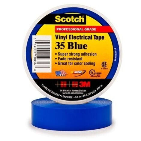 3M 80050 80611211584 SCOTCH 35 RUBAN ADHÉSIF 19 MM X 20 M BLEU