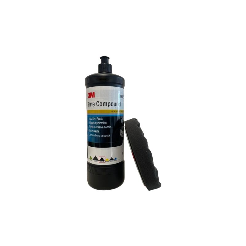 Ferraris Color - 3M 9375 pasta abrasiva fine 1 lt + 3M 9378 spugna ondulata nera 1 pezzo