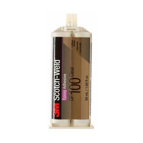 3M – Adhésif liquide transparent 48 ml – Cartouche double – Résistance au cisaillement 10 MPa – Durcissement 24h pour applications industrielles - DP100