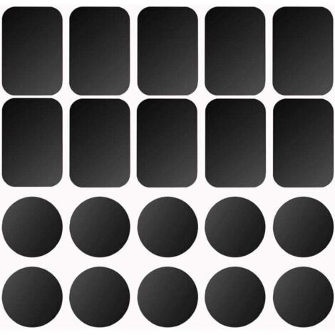 3M Adhesive Metal Plate, Set of 10 Self-Adhesive Metal Plates for Phone Magnets/Magnetic Car Phone Holders S-07 (10 Black)