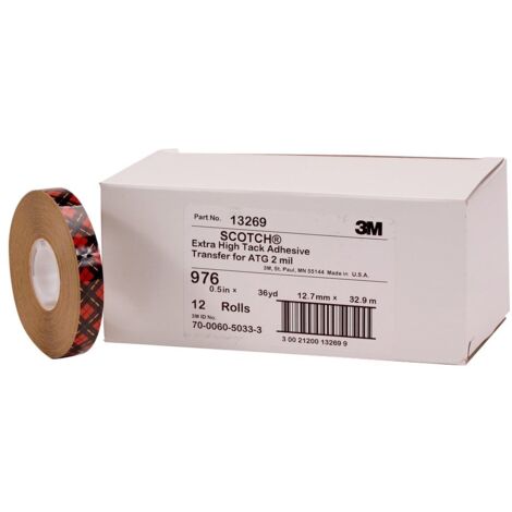 3M ATG Adesivo Transfer Nastro 976, 6 mm X 55 m, 48 Pezzi
