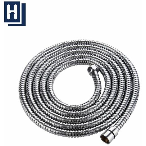 3m Brauseschlauch mit doppeltem Verdrehschutz Hochwertiger Brauseschlauch Edelstahlrohr Verdrehsicher extrem flexibel 1/2 Zoll Chrom