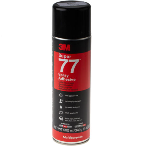 3M – Colle aérosol multi-usage 500 ml – Adhésion rapide pour polystyrène, papier, tissu et bois – Temps de séchage 1 à 15 minutes