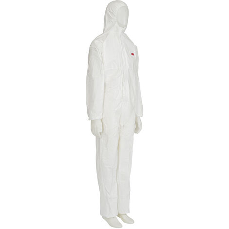 3M – Combinaison de protection jetable XL homme – Polyéthylène et polypropylène – Zip – Blanc – Tour de poitrine 108 à 115cm