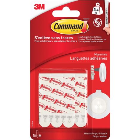 3M Command Strisce di ricambio per strisce di ricambio, taglia M, riceverete 1 confezione, contenuto della confezione: 10 pezzi