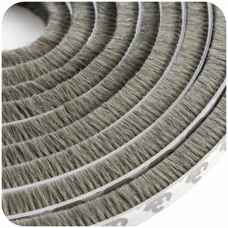 3m coupe-vent antipoussière porte fenêtre Seal Bande auto-adhésive Brosse bande de 9 mm (Gray)
