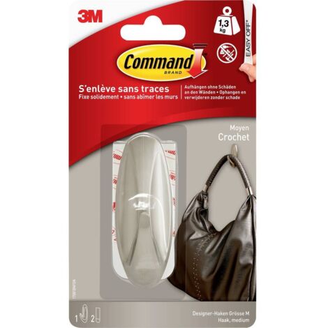 3M Crochet de conception Medium Command™ aspect métallique (L x l x H) 79 x 29 x 29 mm métal Contenu: 1 pc(s) W288262