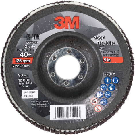 3M - Disco abrasivo lamellare 769F, platorello in fibra di vetro