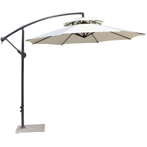 3m Double Top Sunshade Umbrella Cloth Replace Outdoor Courtyard Garden Umbrella Surface Replace Rainproof Sunshade Cloth