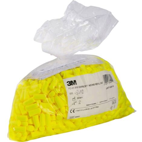 Recharge de 500 paires de bouchons d'oreille EARsoft Yellow Neon - plusieurs modèles disponibles