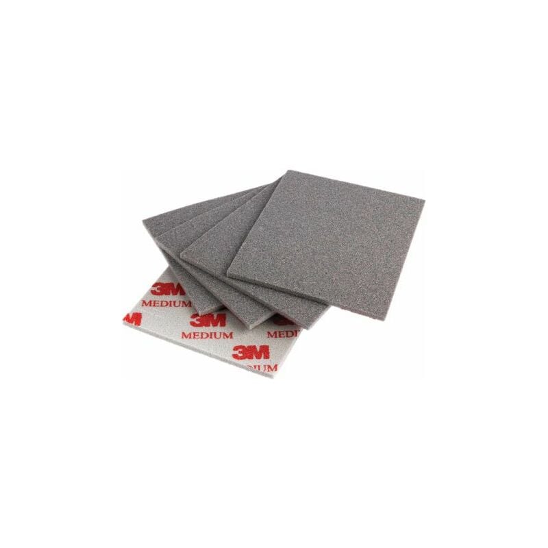 3M - Eponge de ponçage Oxyde d'aluminium, Moyen, 140mm x 115mm ( Prix pour Lot de 20 )