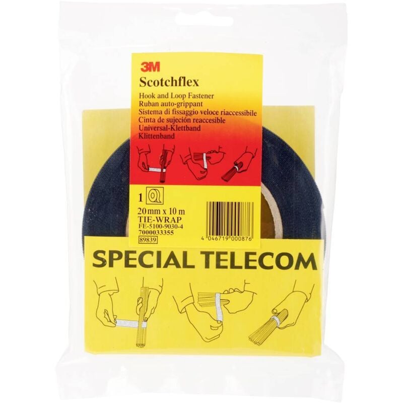 3M - FE-5100-9030-4 Bande auto-agrippante pour grouper partie velours et partie agrippante (l x l) 10000 mm x 20 mm noir