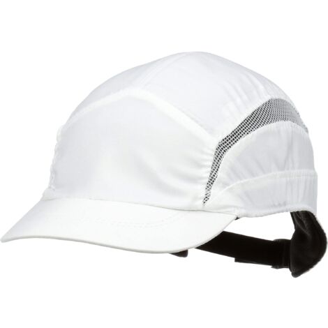 3M™ First Base™ 3 Bump Cap 2030604, Classic, bianco, visiera ridotta, 55 mm