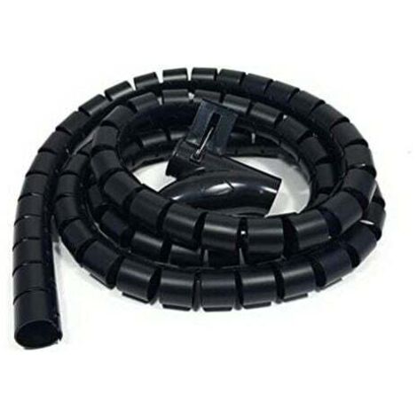 3m Flexible Cable Wrap Tube for Desk Cable Management, Suitable for 22mm Cable, Black. MUMU