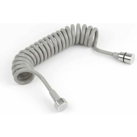 3M Flexible de Douche Télescopique, Tuyau de Ressort de Salle de Bain, Tuyau Spiralé avec Raccord en acier Inoxydable, pour Pistolet de Douchette de Bain