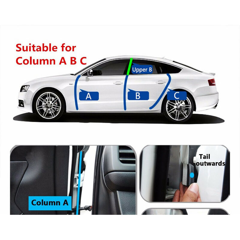 Image of 3M Guarnizione in gomma adesiva interno portiera auto a z per isolamento termico e acustico
