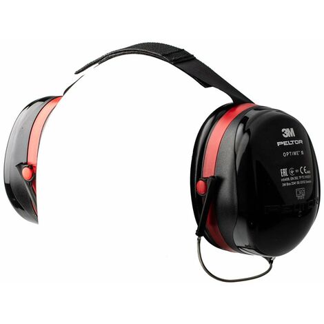3M H540B-412-SV Cuffie Protettive, 35 dB, Rosso/Nero