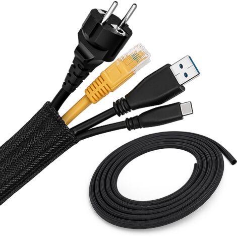 3m  Kabelschlauch 13-20mm Schwarz Gewebe-Geflecht-Schlauch zuschneidbar