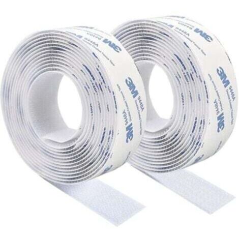 3M Kratzfestes, doppelseitiges Klebeband, starkes, weißes Nylon-Doppelklebeband, rückstandsfrei, 3 m x 2 cm, für Fußmatten, Kissen und Kleidung