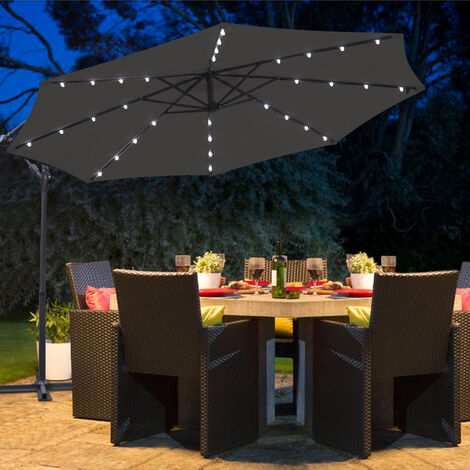 Solar Patio Umbrella Lights Outdoor Waterproof Colorful Parasol Rib String Light with Remote Control 8 Lighting Timing Modes for Umbrellas Garden Market Deck Backyard Party Camping Decoration 