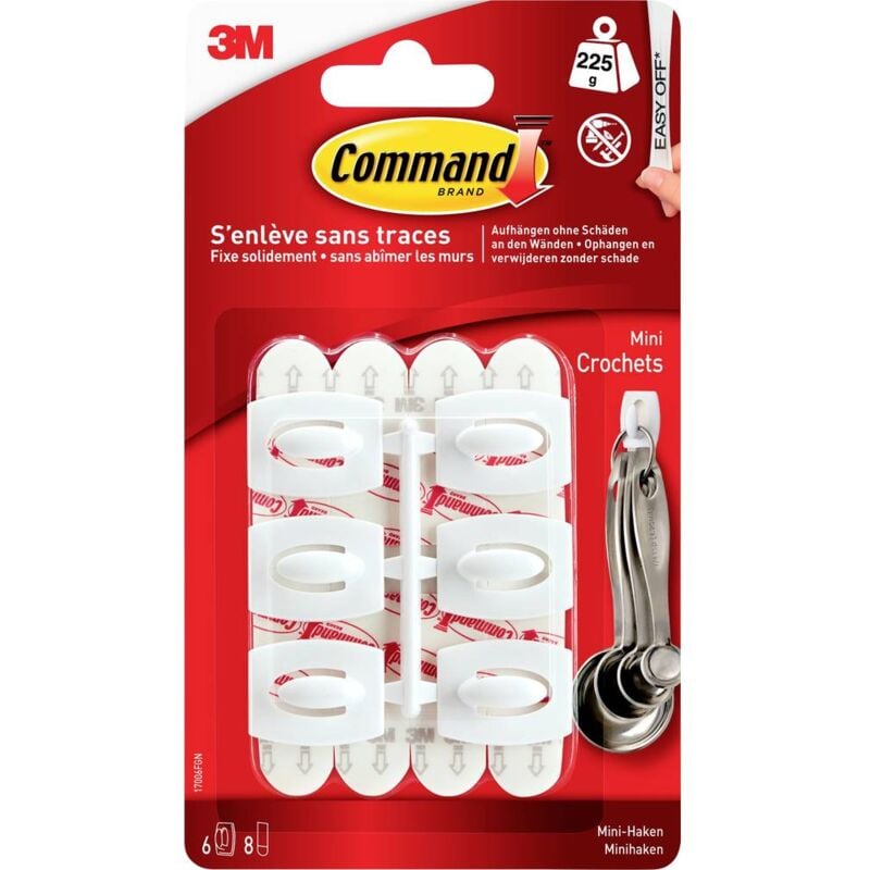 Image of 3M Mini gancio Command™ (L x L x A) 29 x 22 x 11 mm Bianco Contenuto: 6 pz.