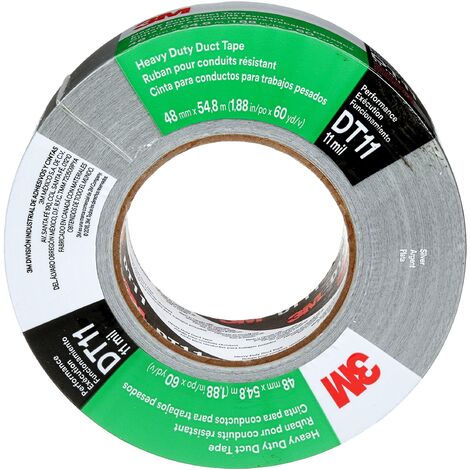 3M Nastro adesivo telato per operazioni pesanti DT11, Argento, 48 mm x 55 m, 0.28 mm, confezionati singolarmente