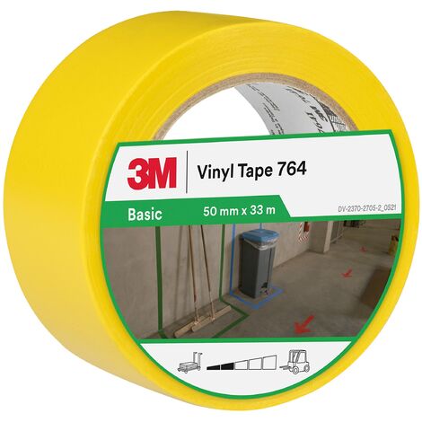 3M NASTRO ADH SIF VINILE 764I, GIALLO, 50 MM X 33 M