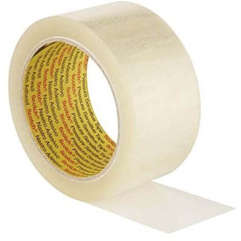 3M Nastro con Adesivo Acrilico 309, 50 mm X 66 m, 6 Pezzi, Trasparente