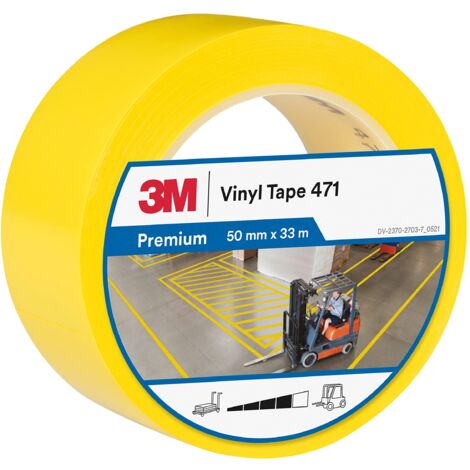 3M Nastro In Vinile 471 Giallo, 50 Mm X 33 M,spessore: 0,13 Mm