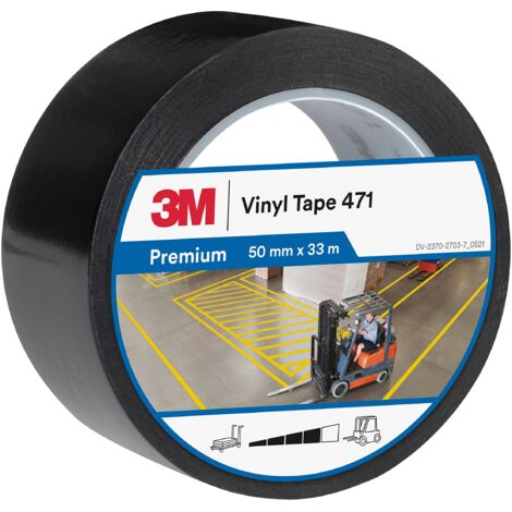 3M Nastro in vinile 471 nero, 50 mm x 33 m.spessore: 0,13 mm