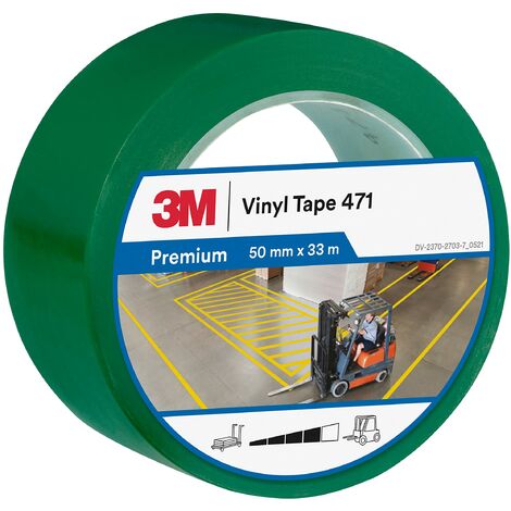 3M Nastro in vinile 471 verde, 50 mm x 33 m,spessore: 0,13 mm