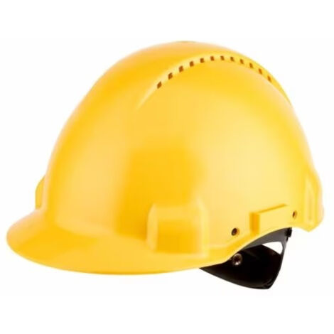3M Peltor G 3000 Series Elmetto di Protezione con Uvicator senza Cricchetto e Fascia Antisudore in Pelle, Giallo (gelb)