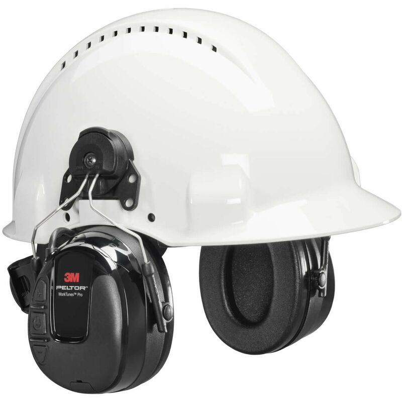 

3M PELTOR WorkTunes Pro FM Radio orejera negra anclaje a casco