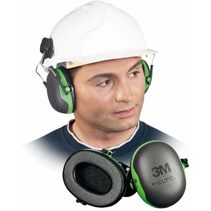 Image of 3M - peltor™ Cuffie auricolari Serie x, X1P3 Cuffia attacco elmetto verde 26 dB