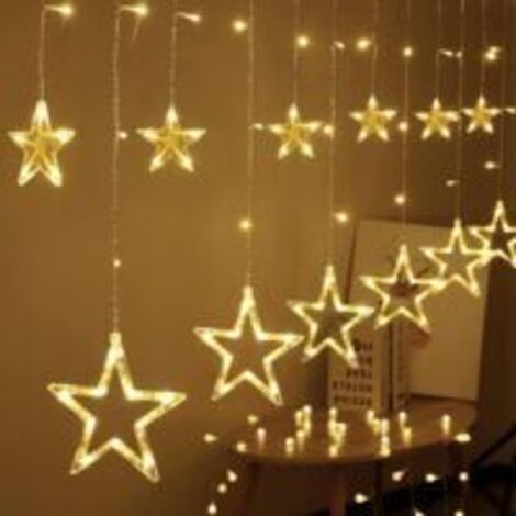3m Rideau Lumineux Étoile Blanc Chaud Guirlande Lumineuse Fenêtre Noël Intérieur USB LED Décoration Noël Lumineux Jardin Chambre