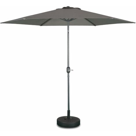 3m round centre pole parasol, Touquet, Grey