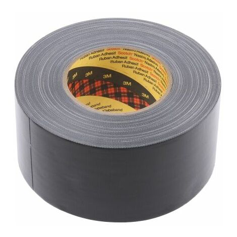 3M – Ruban adhésif de fermeture noir 75mm – Toile PE pour adhérence forte – 50m – Force 9 N/cm – Résistant à l'humidité