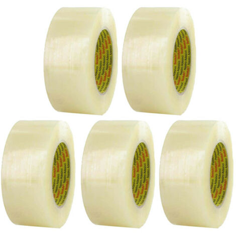 3M – Ruban adhésif de fermeture polypropylène transparent 50mm x 132m – Résistance aux déchirements – Déroulement silencieux – Lot de 5 rouleaux