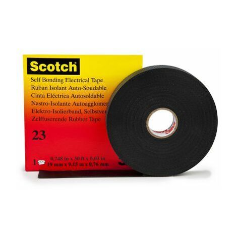 3M – Ruban auto-amalgamant noir 19mm x 9m – Résistant jusqu'à +90°C – Pour applications électriques et réparations – Force d'adhérence 14N/cm