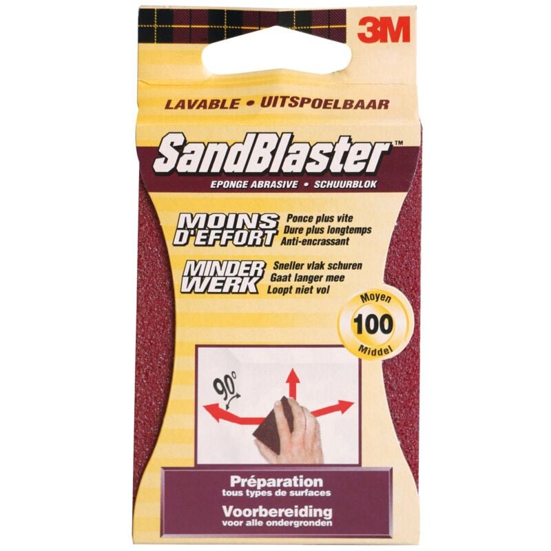Image of 3M Sandblaster - Spugna abrasiva 100, 9,5 x 6,5 x 2,5 cm