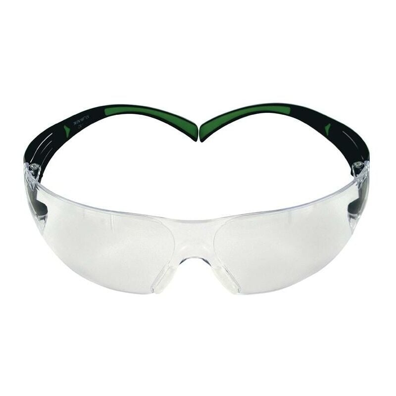 Image of 3M - Schutzbrille SecureFit-SF400 en 166, en 170 Bügel schwarz grün, Scheibe klar Polycarbonat