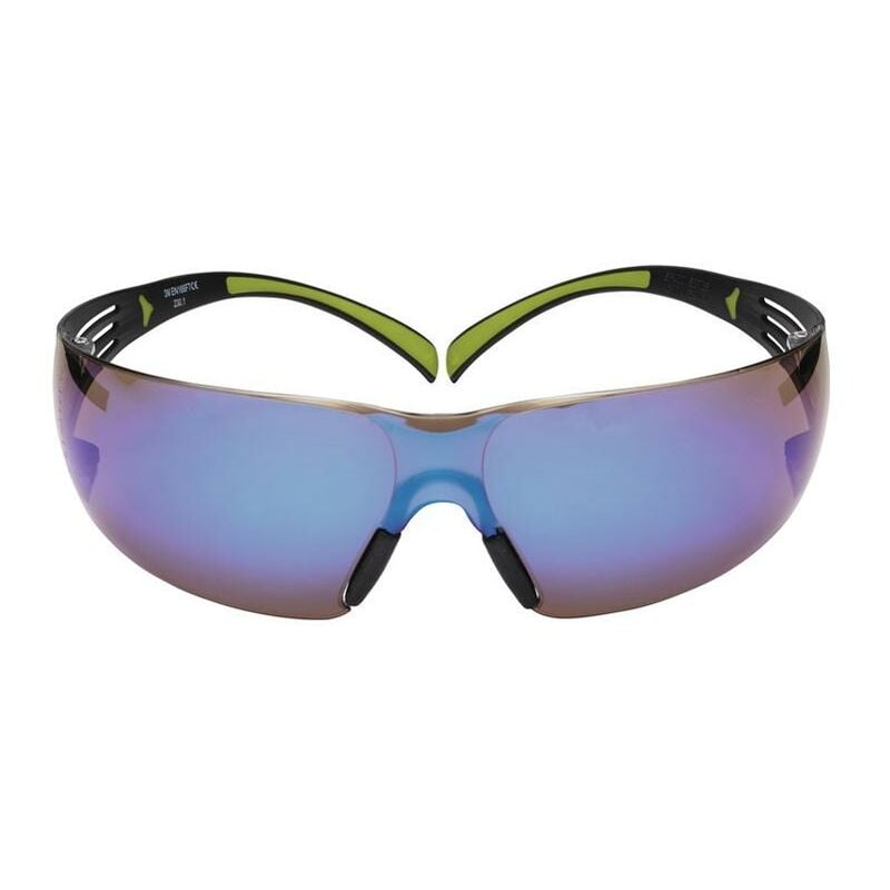 Image of Schutzbrille SecureFit-SF400 en 166, en 172 Bügel schwarz grün, Scheiben blau Polycarbonat - 3M