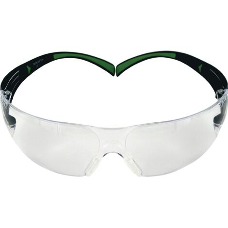 3M Schutzbrille SecureFit-SF400 EN 166, EN 170 Bügel schwarz grün, Scheibe klar Polycarbonat