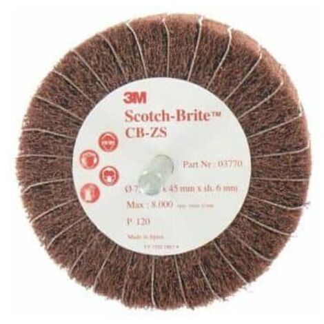 3M Scotch-Brite cepillo CB-ZS 120 diámetro de grano de 75 mm x 10