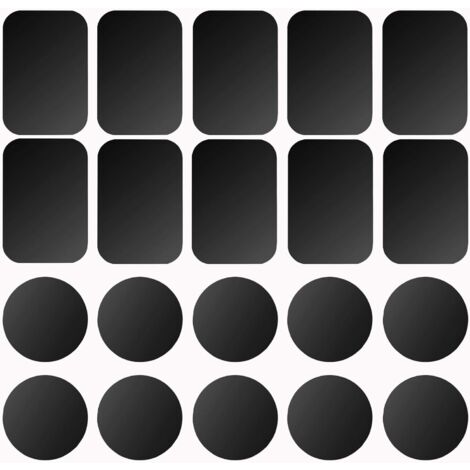 3M selbstklebende Metallplatte, Set mit 10 selbstklebenden Metallplatten für Handy-Magnete/magnetische Handy-Halterungen für Auto S-07 (10 schwarz)