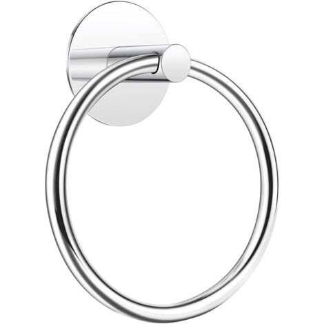 3M selbstklebender Handtuchring aus Edelstahl, kein Bohren erforderlich, extra starker Klebstoff (Chrom)